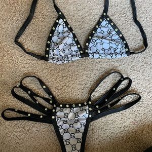 Gucci exotic dancer thong bikini set -OSFA
